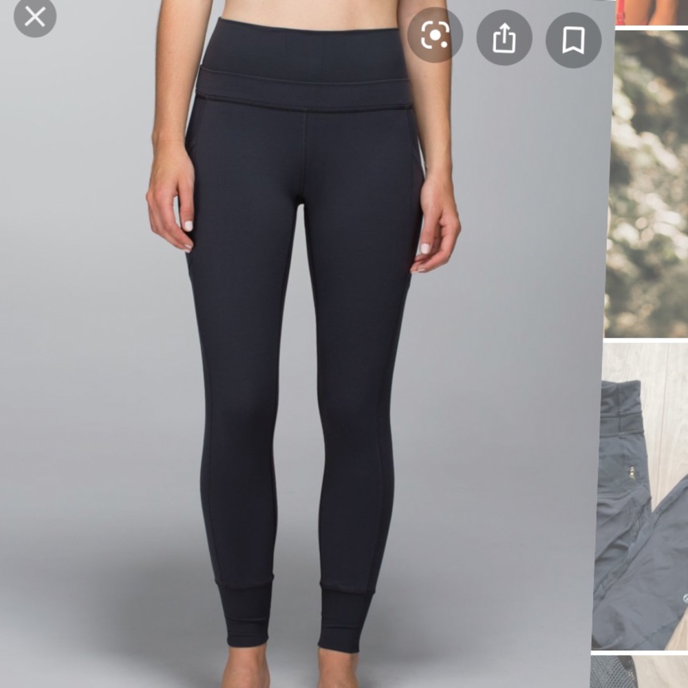 Lululemon En Route Crop Charcoal Gray 4